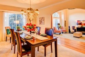 broadmoor home staged dinig room